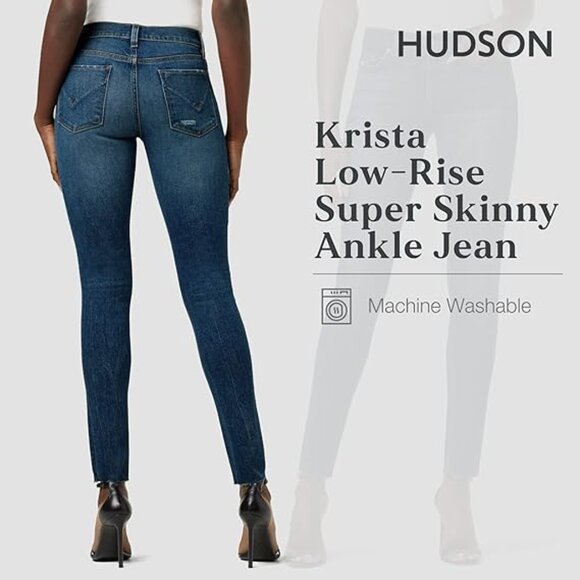 HUDSON KRISTA SUPER SKINNY RAW HEM JEANS SIZE 27 - Picture 2 of 11